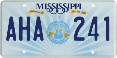 MS license plate AHA241