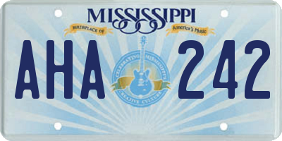MS license plate AHA242