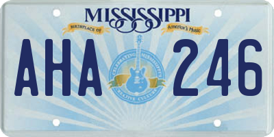 MS license plate AHA246