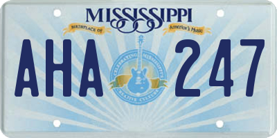 MS license plate AHA247