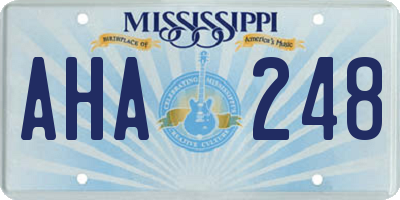 MS license plate AHA248