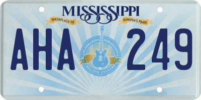 MS license plate AHA249
