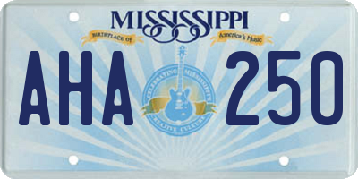 MS license plate AHA250