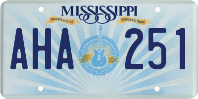 MS license plate AHA251