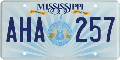 MS license plate AHA257