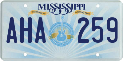 MS license plate AHA259