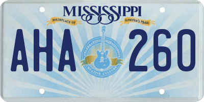 MS license plate AHA260
