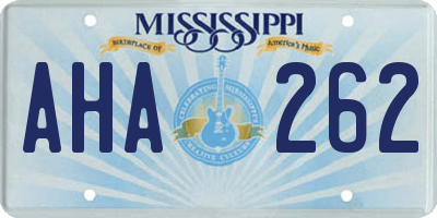 MS license plate AHA262