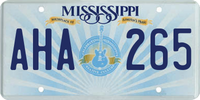 MS license plate AHA265