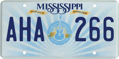 MS license plate AHA266