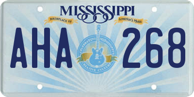 MS license plate AHA268