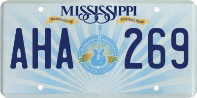 MS license plate AHA269