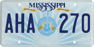 MS license plate AHA270