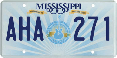 MS license plate AHA271