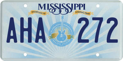 MS license plate AHA272