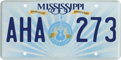 MS license plate AHA273