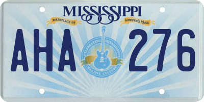 MS license plate AHA276
