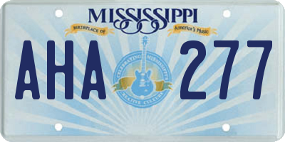MS license plate AHA277