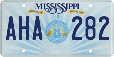 MS license plate AHA282
