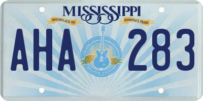 MS license plate AHA283