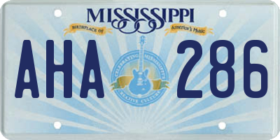 MS license plate AHA286