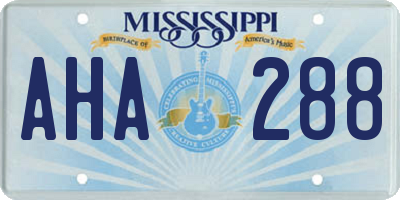 MS license plate AHA288