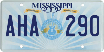 MS license plate AHA290