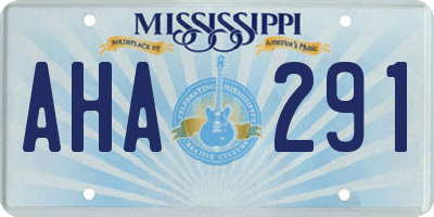 MS license plate AHA291