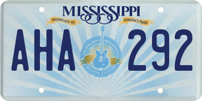 MS license plate AHA292