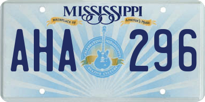 MS license plate AHA296
