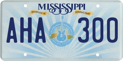 MS license plate AHA300