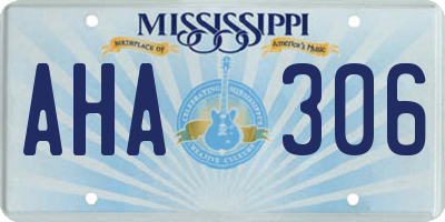 MS license plate AHA306