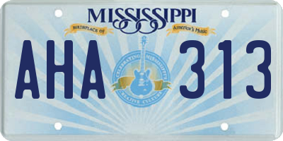 MS license plate AHA313
