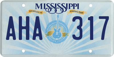 MS license plate AHA317
