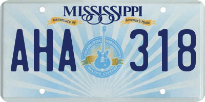 MS license plate AHA318