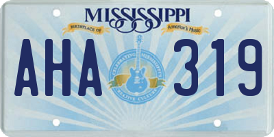 MS license plate AHA319