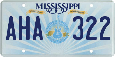 MS license plate AHA322
