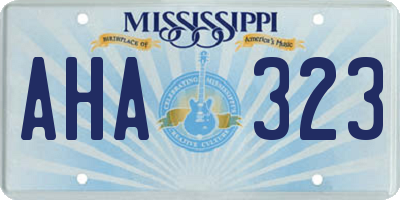 MS license plate AHA323