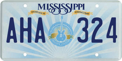 MS license plate AHA324