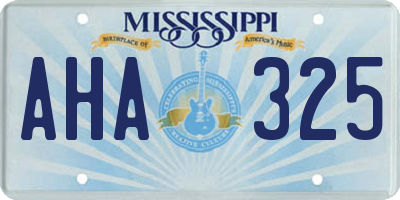 MS license plate AHA325