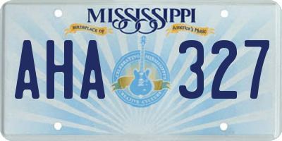 MS license plate AHA327