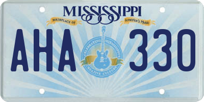 MS license plate AHA330
