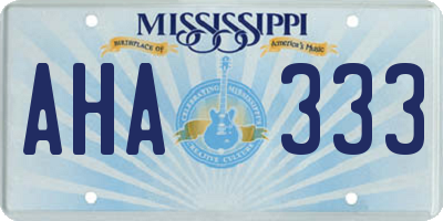 MS license plate AHA333