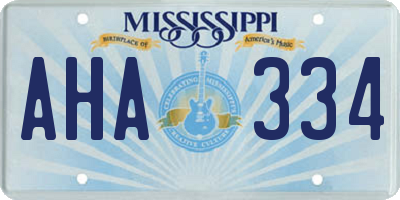 MS license plate AHA334