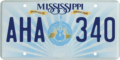 MS license plate AHA340