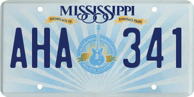 MS license plate AHA341