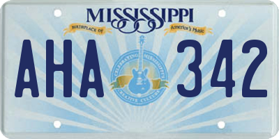 MS license plate AHA342
