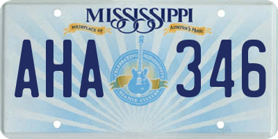 MS license plate AHA346
