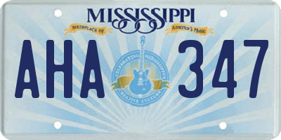 MS license plate AHA347