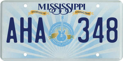 MS license plate AHA348